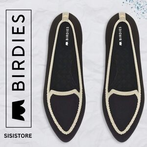 Birdies The Blackbird Flats In Classic Jet Knit Women's Black Loafers Size 8.5